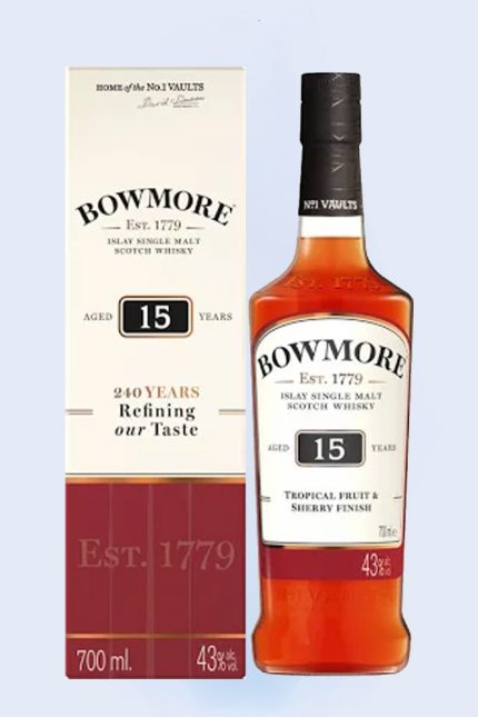 Bowmore 15 Year Old Islay Single Malt Scotch Whisky 70cl 🥃 | Darkest Sherry Cask Finish